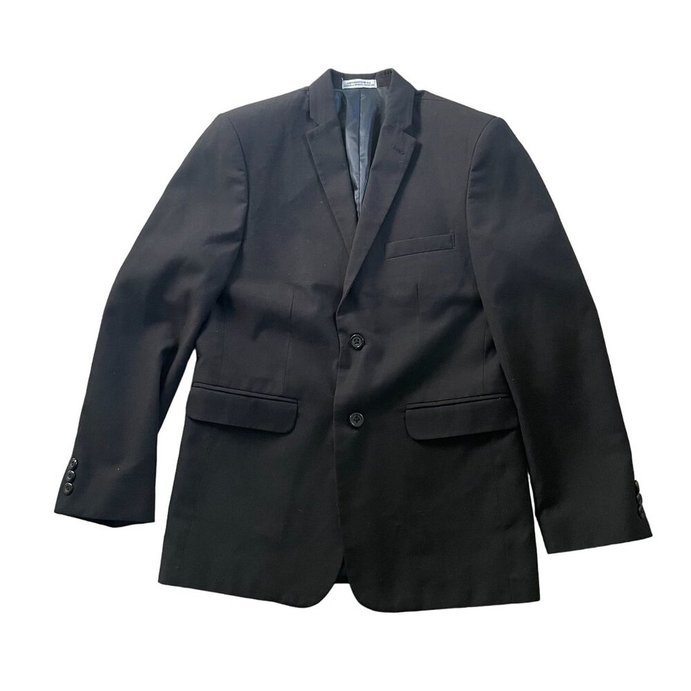 Izod Wool Single-Breasted Blazer Jacket Boys Size 16 Black Business Career - Picture 2 of 13